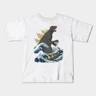 The Great Godzilla Off Kanagawa V2 Kids T-Shirt